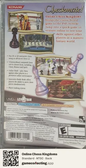 Online Chess Kingdoms PlayStation Portable, NTSC box back