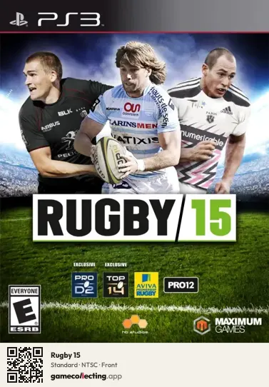 Rugby 15 PlayStation 3, NTSC box front