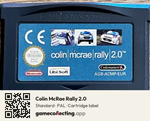 Colin McRae Rally 2.0 Game Boy Advance, PAL cartridge label