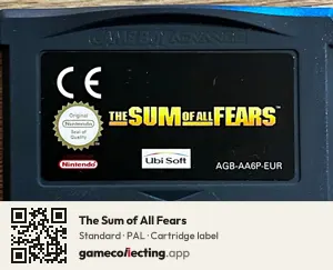 The Sum of All Fears Game Boy Advance, PAL cartridge label