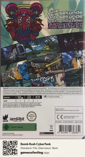 Bomb Rush Cyberfunk Nintendo Switch, Germany box back