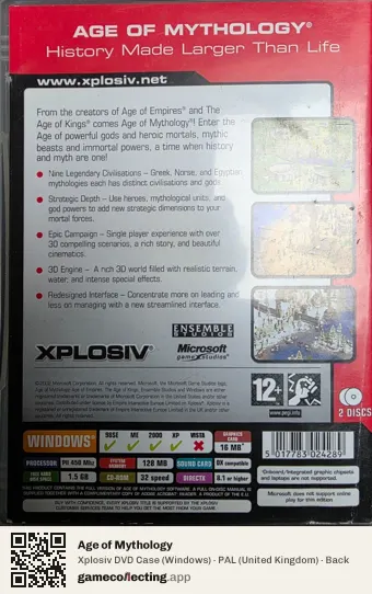 Age of Mythology Computer, United Kingdom box back