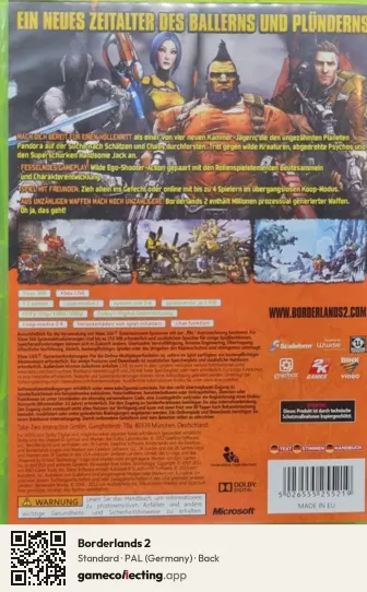 Borderlands 2 Xbox 360, Germany box back