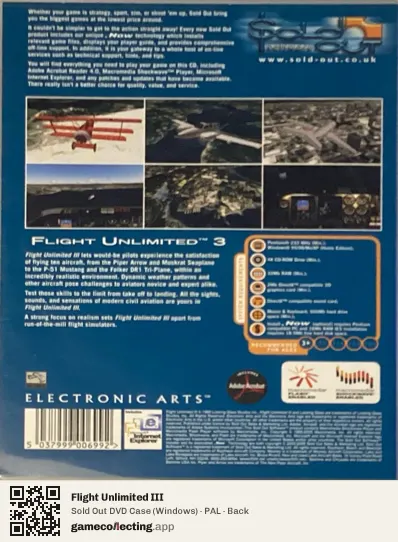 Flight Unlimited III Computer, PAL box back