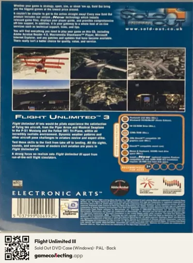 Flight Unlimited III Computer, PAL box back