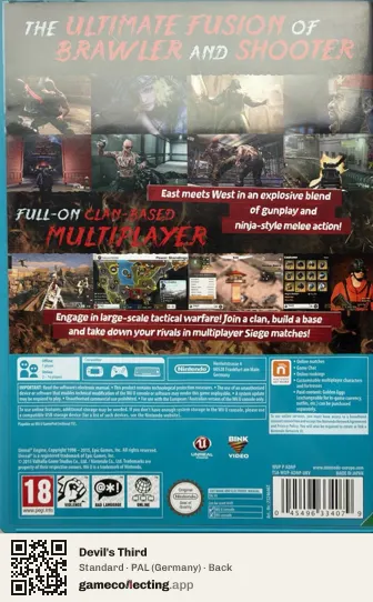 Devil's Third Nintendo Wii U, Germany box back