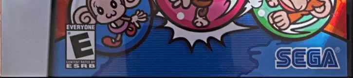 Super Monkey Ball Touch & Roll, the ESRB box on its front