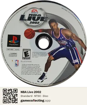 NBA Live 2002 PlayStation, NTSC disc