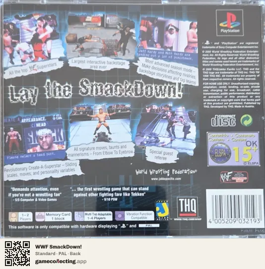 WWF SmackDown! PlayStation, PAL box back