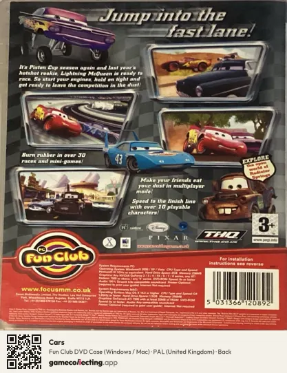 Cars Computer, United Kingdom box back