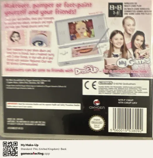 My Make-Up Nintendo DS, United Kingdom box back