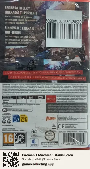Daemon X Machina: Titanic Scion Nintendo Switch 2, Spain box back