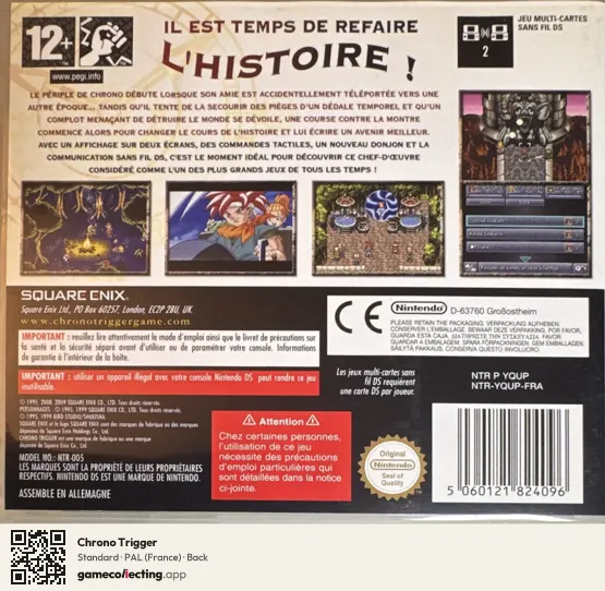 Chrono Trigger Nintendo DS, France box back