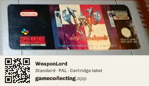 WeaponLord Super Nintendo Entertainment System, PAL cartridge label