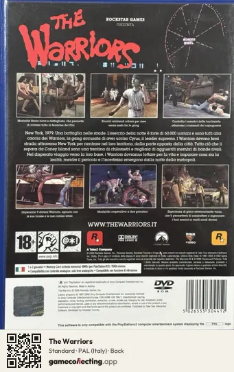 The Warriors PlayStation 2, Italy box back