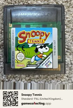 Snoopy Tennis Game Boy Color, PAL cartridge label