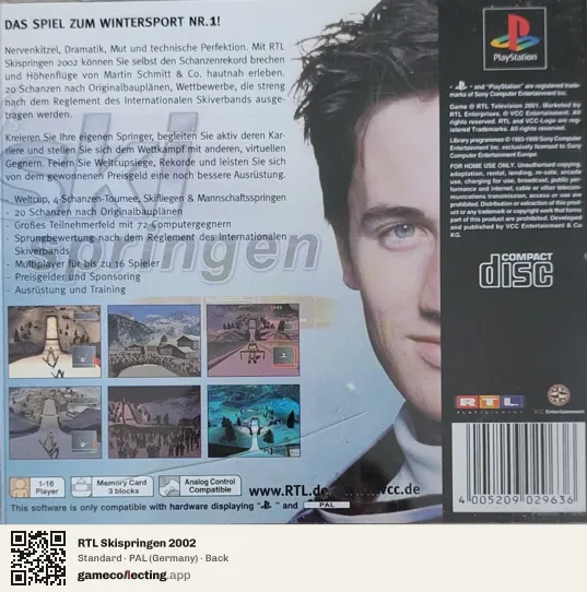 RTL Skispringen 2002 PlayStation, Germany box back