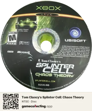 Tom Clancy's Splinter Cell: Chaos Theory Xbox, NTSC disc