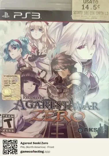 Agarest Senki Zero PlayStation 3, North America box front