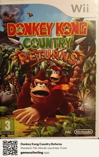 Donkey Kong Country Returns Nintendo Wii, Nordic countries box front