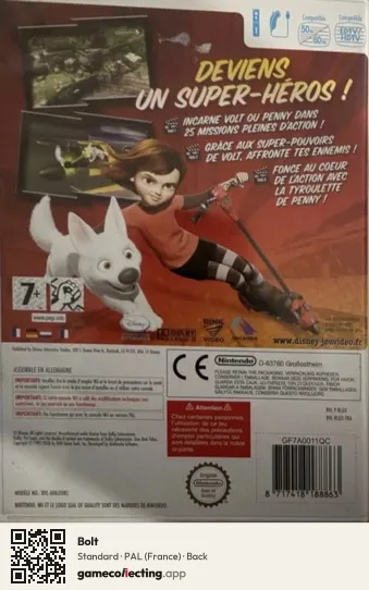 Bolt Nintendo Wii, France box back