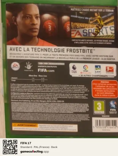 FIFA 17 Xbox One, France box back