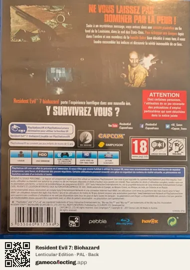 Resident Evil 7: Biohazard PlayStation 4, PAL box back