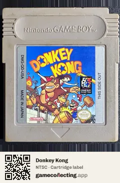 Donkey Kong Game Boy, NTSC cartridge label