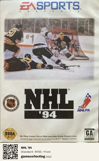 NHL '94 Sega Mega Drive / Genesis, NTSC box front