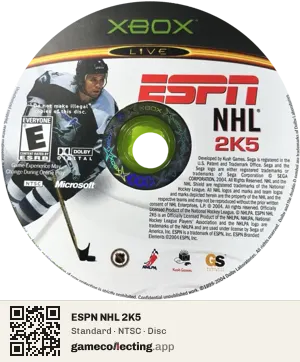 ESPN NHL 2K5 Xbox, NTSC disc
