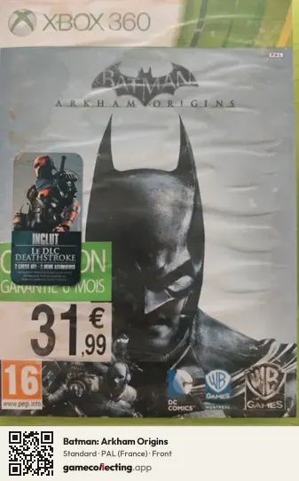 Batman: Arkham Origins Xbox 360, France box front