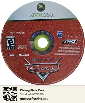 Disney/Pixar Cars Xbox 360, NTSC disc