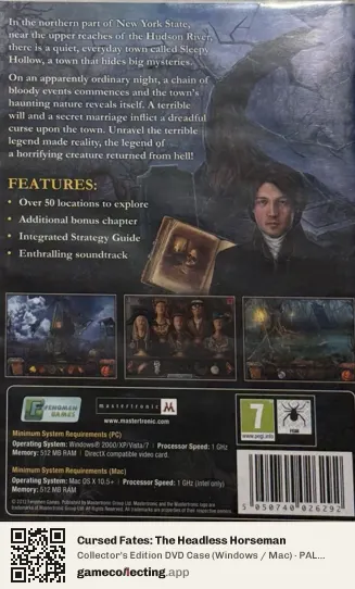Cursed Fates: The Headless Horseman Computer, PAL box back