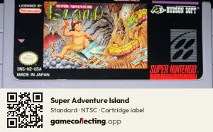 Super Adventure Island Super Nintendo Entertainment System, NTSC cartridge label