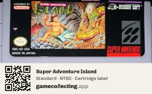 Super Adventure Island Super Nintendo Entertainment System, NTSC cartridge label