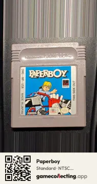 Paperboy Game Boy, NTSC cartridge label