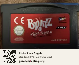 Bratz: Rock Angelz Game Boy Advance, PAL cartridge label