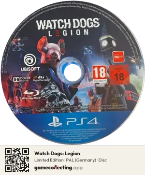 Watch Dogs: Legion PlayStation 4, PAL disc