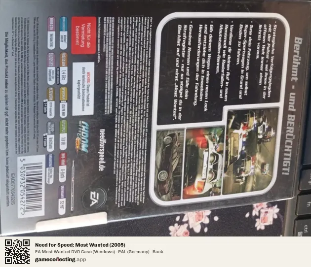Need for Speed: Most Wanted (2005) Computer, Germany box back