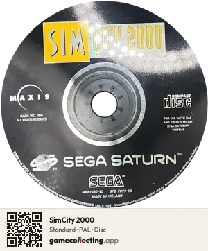 SimCity 2000 Sega Saturn, PAL disc