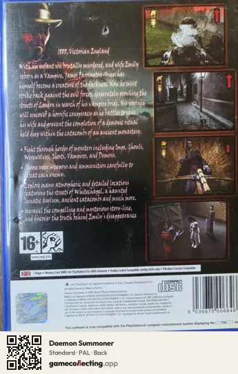 Daemon Summoner PlayStation 2, PAL box back
