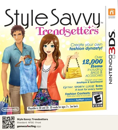 Style Savvy: Trendsetters Nintendo 3DS, NTSC box front