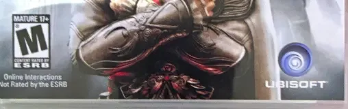 Assassin's Creed: Brotherhood, the ESRB box on its front