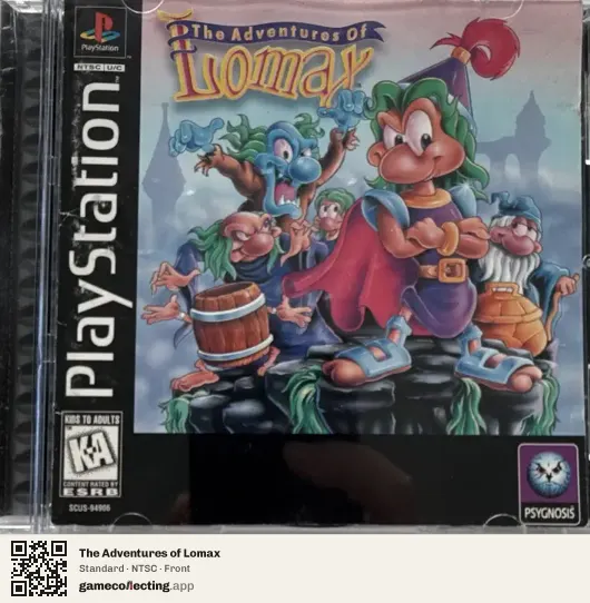 The Adventures of Lomax PlayStation, NTSC box front