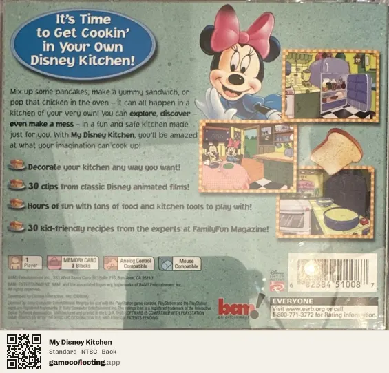 My Disney Kitchen PlayStation, NTSC box back
