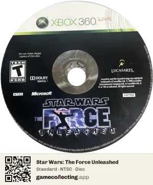 Star Wars: The Force Unleashed Xbox 360, NTSC disc