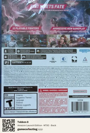 Tekken 8 PlayStation 5, NTSC box back