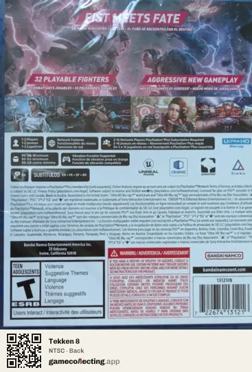 Tekken 8 PlayStation 5, NTSC box back