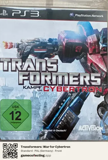Transformers: War for Cybertron PlayStation 3, Germany box front