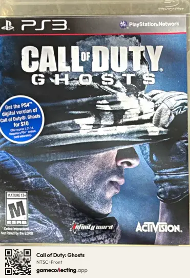 Call of Duty: Ghosts PlayStation 3, NTSC box front